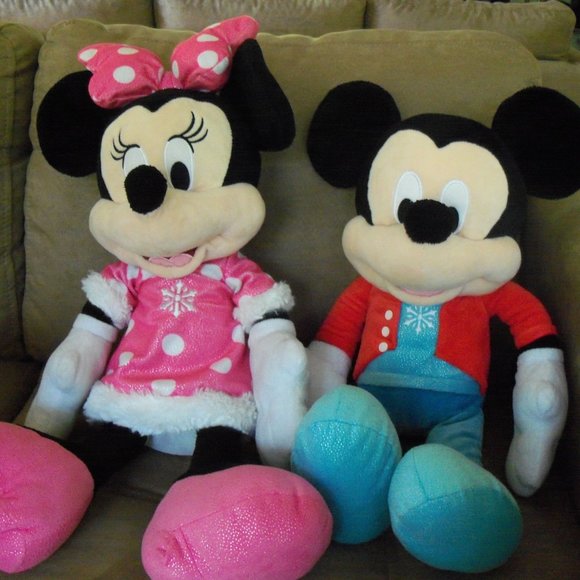 2...21 inch plush minnie and mickey mouse